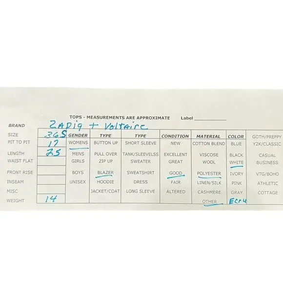 Zadig & Voltaire Vedy Bis Skull Ecru Single Breasted Blazer Size 36 Sm Corpcore - Picture 15 of 15